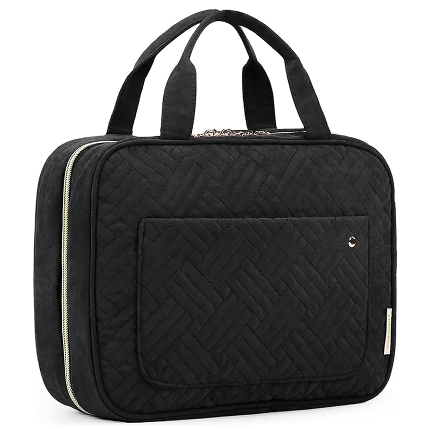 BAGSMART Hanging Toiletry Bag with Hook, Water-Resistant, Black Medium
